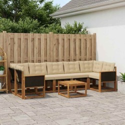 Ensemble de canapés d'extérieur 8 pcs Naturel et Beige 628102628102