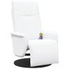 Fauteuil inclinable de massage repose-pieds blanc similicuir 628103628103