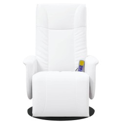 Fauteuil inclinable de massage repose-pieds blanc similicuir 628103628103