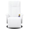 Fauteuil inclinable de massage repose-pieds blanc similicuir 628103628103
