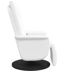 Fauteuil inclinable de massage repose-pieds blanc similicuir 628103628103