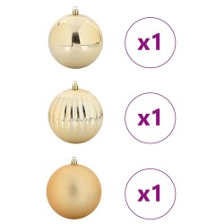 Ensemble de Boules de Noël XXL 3 pc Doré Plastique 628104628104