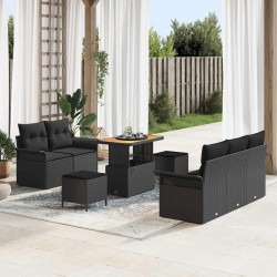 Ensemble de canapé de jardin avec coussin 8 pcs Noir 628105628105