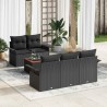 Ensemble de canapé de jardin avec stockage 6 pcs Noir polyrotin 628106628106