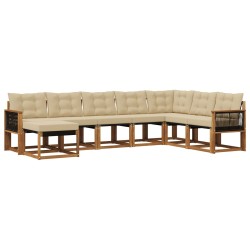 Ensemble de canapés d'extérieur 8 pcs Naturel et Beige 628108628108