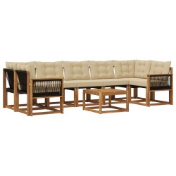 Ensemble de canapés d'extérieur 8 pcs Naturel et Beige 628111628111