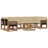 Ensemble de canapés d'extérieur 8 pcs Naturel et Beige 628111628111