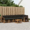 Ensemble de canapés d'extérieur 7 pcs Naturel et noir 628112628112
