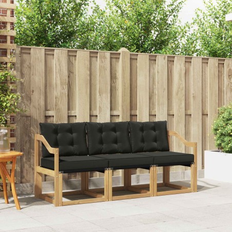 Ensemble de canapés d'extérieur 3 pcs Blanc et noir 628113628113