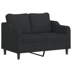 Ensemble de canapés 2 pcs avec coussins noir tissu 628114628114