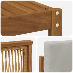 Ensemble de canapés d'extérieur 5 pcs Naturel et gris clair 628115628115