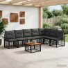 Ensemble de canapés d'extérieur 8 pcs Noir et Gris foncé 628117628117