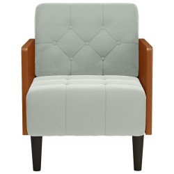 Fauteuil canapé avec accoudoirs gris clair 55 cm velours 628120628120