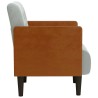 Fauteuil canapé avec accoudoirs gris clair 55 cm velours 628120628120