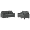 Ensemble de canapés 2 pcs avec coussins Gris foncé Tissu 628124628124