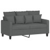 Ensemble de canapés 2 pcs avec coussins Gris foncé Tissu 628124628124