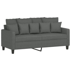 Ensemble de canapés 2 pcs avec coussins Gris foncé Tissu 628124628124