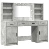 Ensemble de table de maquillage avec LED 3 pcs Gris béton 628128628128
