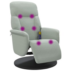 Fauteuil inclinable de massage repose-pied gris clair velours 628129628129