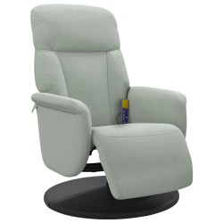 Fauteuil inclinable de massage repose-pied gris clair velours 628129628129