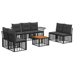 Ensemble de canapés d'extérieur 8 pcs Noir et Gris foncé 628131628131