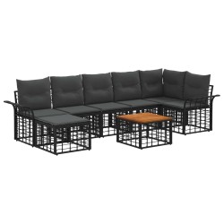 Ensemble de canapés d'extérieur 8 pcs Noir et Gris foncé 628132628132