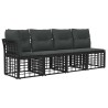 Ensemble de canapé de jardin 7 pcs Noir et Gris foncé polyrotin 628134628134
