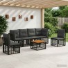Ensemble de canapés d'extérieur 7 pcs Noir et Gris foncé 628135628135
