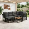 Ensemble de canapés d'extérieur 7 pcs Noir et Gris foncé 628136628136