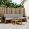 Ensemble de canapés d'extérieur 4 pcs Naturel et gris clair 628137628137