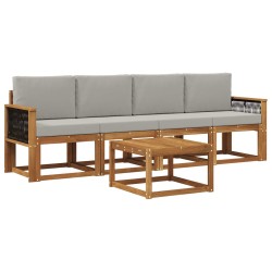 Ensemble de canapés d'extérieur 4 pcs Naturel et gris clair 628137628137