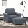 Fauteuil avec repose-pied Gris foncé 60 cm Velours 628138628138