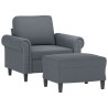 Fauteuil avec repose-pied Gris foncé 60 cm Velours 628138628138