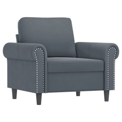 Fauteuil avec repose-pied Gris foncé 60 cm Velours 628138628138