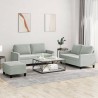 Ensemble de canapés 3 pcs avec coussins Gris clair Velours 628139628139
