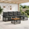 Ensemble de canapés d'extérieur 6 pcs Noir et Gris foncé 628140628140