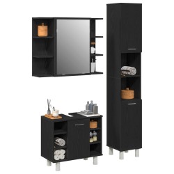 Ensemble de mobilier de salle de bain avec étagère 3 pcs Noir 628146628146