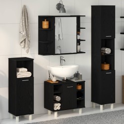 Ensemble de mobilier de salle de bain avec étagère 4 pcs Noir 628147628147