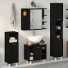 Ensemble de mobilier de salle de bain avec étagère 4 pcs Noir 628147628147