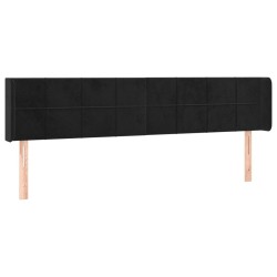 Tête de lit à LED Noir 203x16x78/88 cm Velours 628152628152