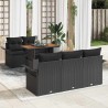 Ensemble de canapé de jardin 6 pcs Noir Poly rotin 628156628156