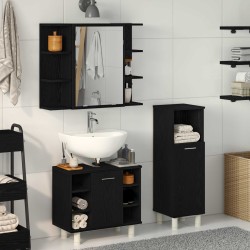 Ensemble de mobilier de salle de bain avec étagère 3 pcs Noir 628157628157