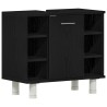 Ensemble de mobilier de salle de bain avec étagère 3 pcs Noir 628157628157