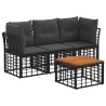 Ensemble de canapés d'extérieur 4 pcs Noir et Gris foncé 628159628159
