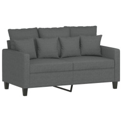 Ensemble de canapés 2 pcs avec coussins Gris foncé Tissu 628161628161