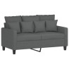 Ensemble de canapés 2 pcs avec coussins Gris foncé Tissu 628161628161