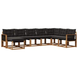 Ensemble de canapés d'extérieur 8 pcs Naturel et noir 628167628167