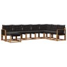 Ensemble de canapés d'extérieur 8 pcs Naturel et noir 628167628167