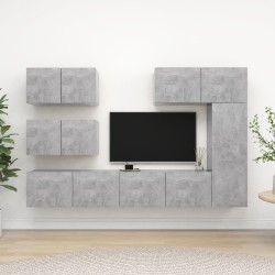 Ensemble de meubles TV 6 pcs Gris béton Bois d'ingénierie 628169628169