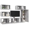 Ensemble de meubles TV 6 pcs Gris béton Bois d'ingénierie 628169628169